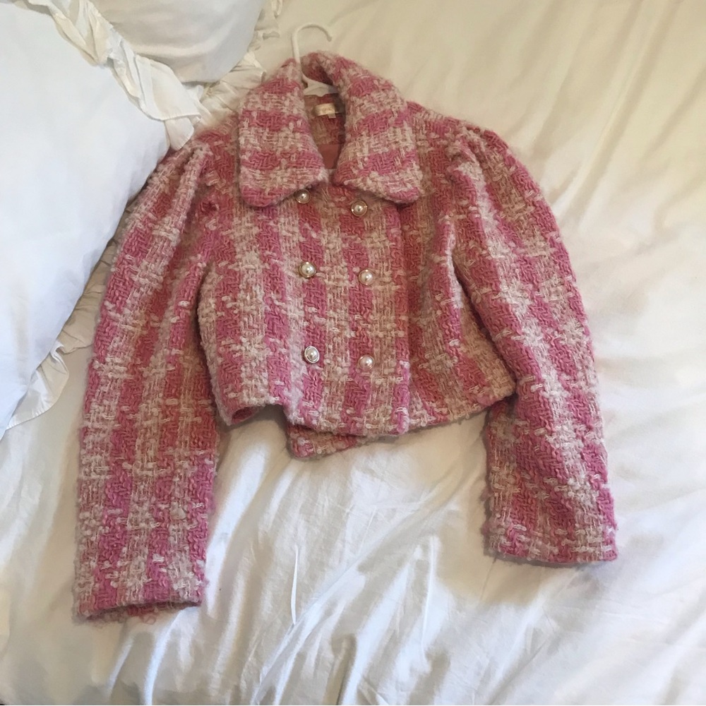 Love Shack Fancy Jacket Pink Twill